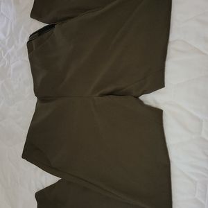Olive Green Forever 21 Sleek Pants with Side Zipper
